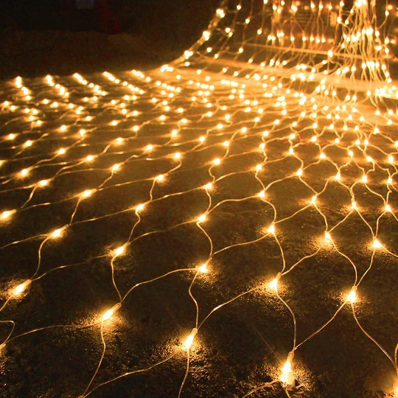 Jul ljus 3Mx3M LED Net Mesh Fairy Strängljus