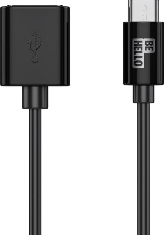 laddning kabel - USB-C till kvinnlig USB (0.2m) Svart