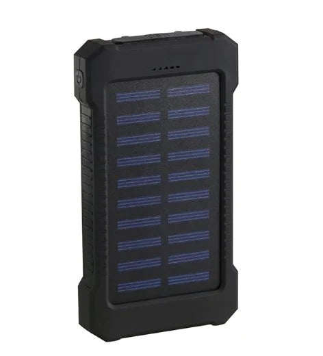 Solar Power Bank Vattentät 10000mAh Solar Laddare 2 USB-portar Extern laddare Powerbank för Xiaomi Iphone med LED-ljus