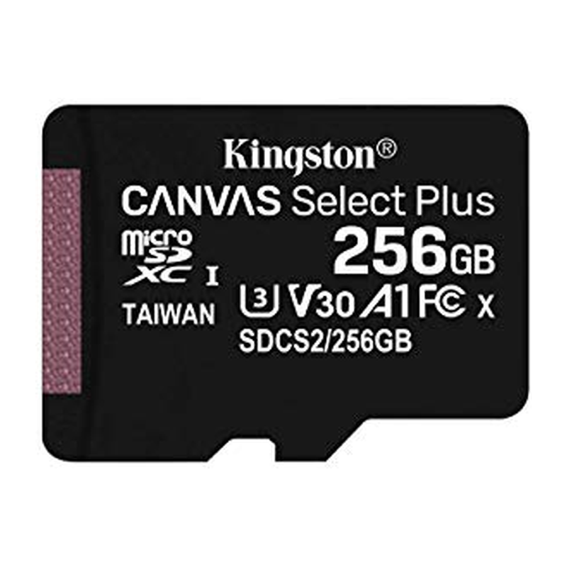Micro-SD kort KINGSTON MICROSDHC 256 GB KLASS 10, MED ADAPTER TILL SD
