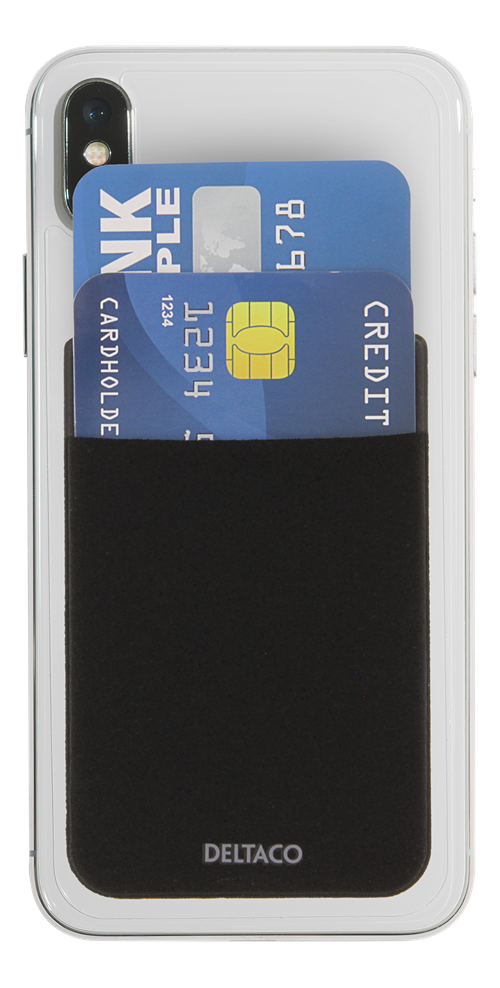 Kreditkortshållare för smartphones, 3M lim, svart