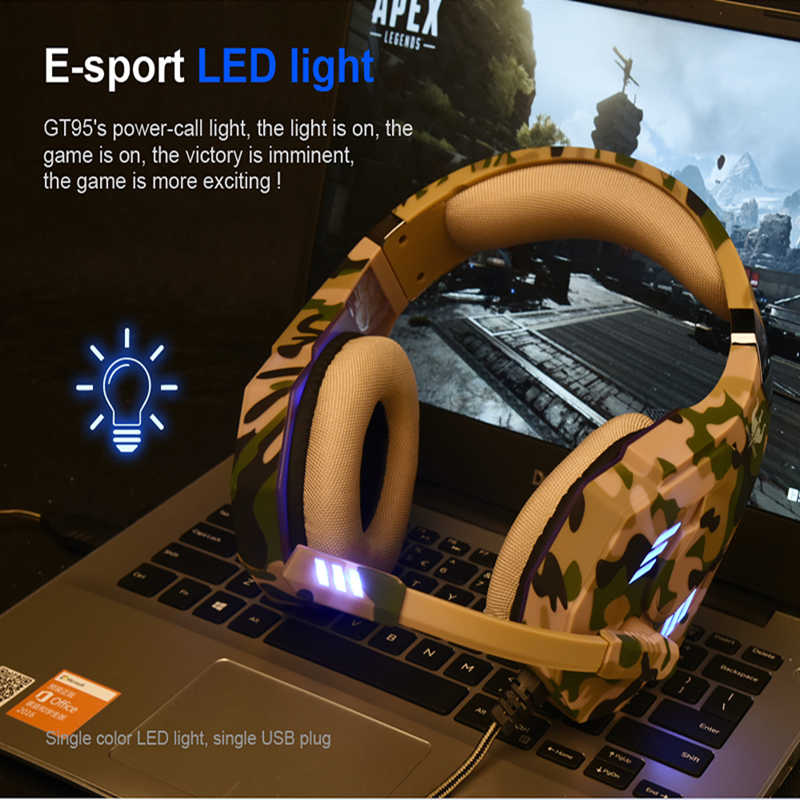 Esports cool lighting game headset