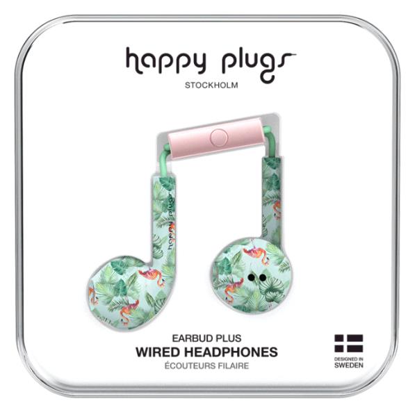 Happy Plugs Deluxe / Lyxiga hörlurar med svarsknapp & mikrofon