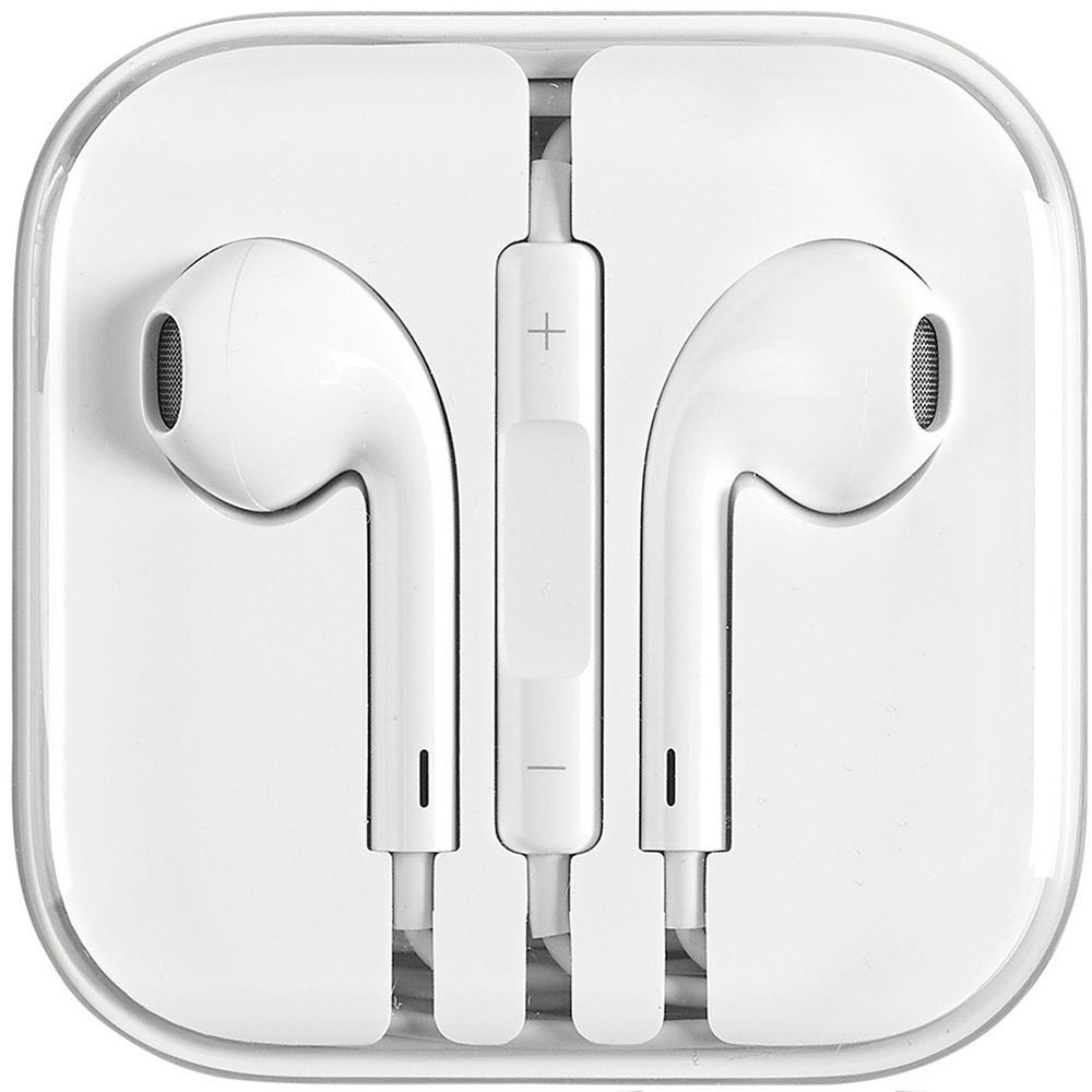 Headset Earpods för iPhone 6-6S med volymkontroll - Vit