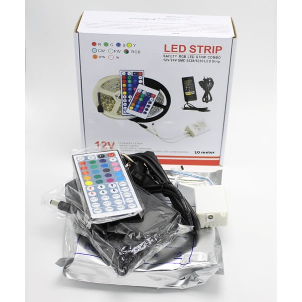 LED Strip Light RGB 3528-5050 SMD Flexibelt band Fita LED Light Strip RGB 10M Banddiode DC 12V fjärrkontroll Adapter