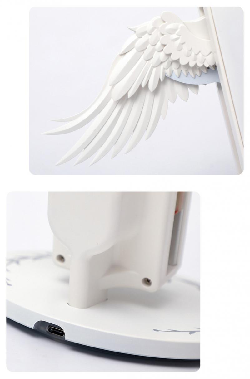 Speciell trådlös laddare Angel Wings 10W trådlöst laddningsställ, kompatibel iPhone / Galaxy Huawei Snabbladdande trådlös laddare Hot Sale